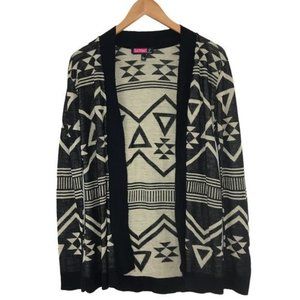 SAY WHAT Open Front Cardigan Southwestern Sweater Size Large